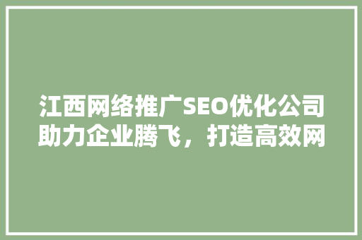 江西网络推广SEO优化公司助力企业腾飞，打造高效网络营销步骤  第1张