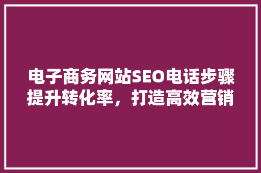 电子商务网站SEO电话步骤提升转化率，打造高效营销利器