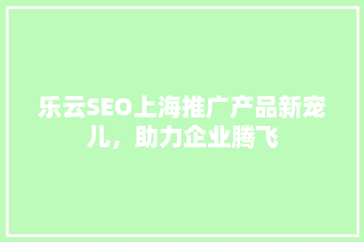乐云SEO上海推广产品新宠儿，助力企业腾飞