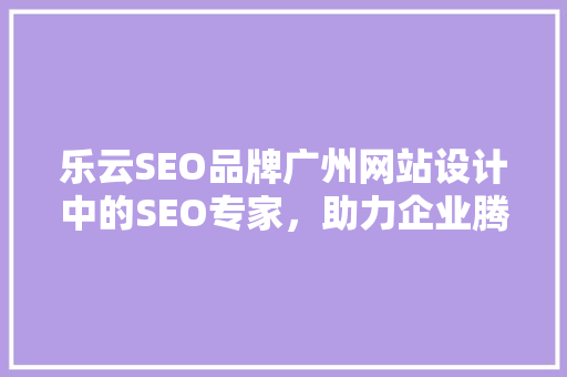 乐云SEO品牌广州网站设计中的SEO专家，助力企业腾飞