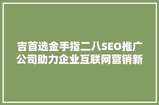 吉首选金手指二八SEO推广公司助力企业互联网营销新篇章