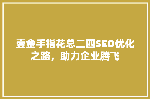 壹金手指花总二四SEO优化之路，助力企业腾飞  第1张