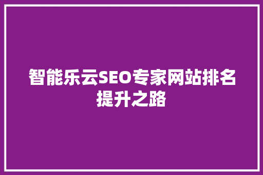 智能乐云SEO专家网站排名提升之路  第1张