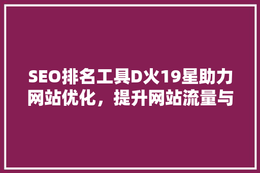 SEO排名工具D火19星助力网站优化，提升网站流量与排名