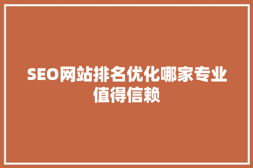 SEO网站排名优化哪家专业值得信赖