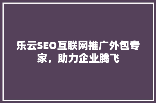 乐云SEO互联网推广外包专家，助力企业腾飞