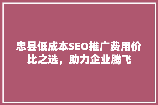 忠县低成本SEO推广费用价比之选，助力企业腾飞