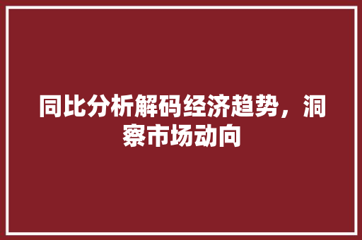 同比分析解码经济趋势，洞察市场动向  第1张