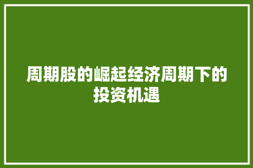 周期股的崛起经济周期下的投资机遇