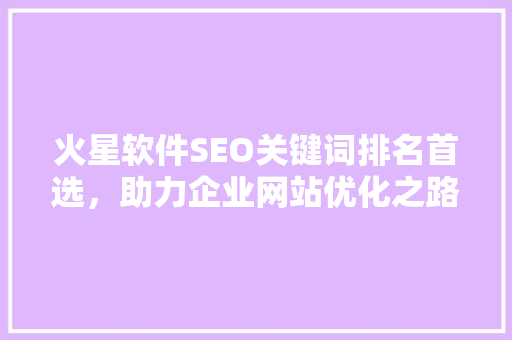 火星软件SEO关键词排名首选，助力企业网站优化之路
