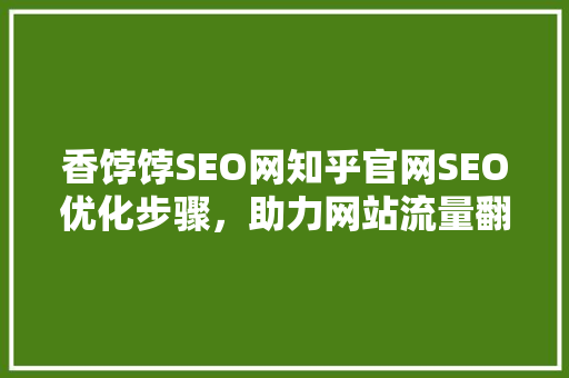 香饽饽SEO网知乎官网SEO优化步骤，助力网站流量翻倍