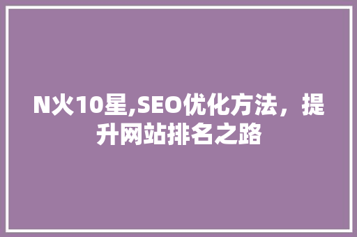 N火10星,SEO优化方法，提升网站排名之路
