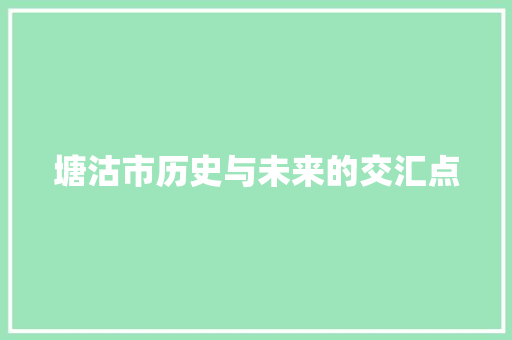 塘沽市历史与未来的交汇点