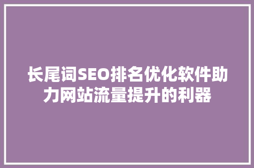 长尾词SEO排名优化软件助力网站流量提升的利器  第1张