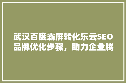 武汉百度霸屏转化乐云SEO品牌优化步骤，助力企业腾飞