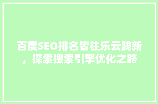 百度SEO排名皆往乐云践新，探索搜索引擎优化之路
