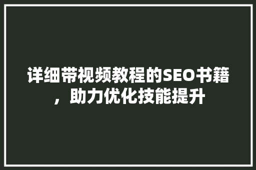 详细带视频教程的SEO书籍，助力优化技能提升