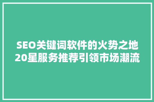 SEO关键词软件的火势之地20星服务推荐引领市场潮流  第1张