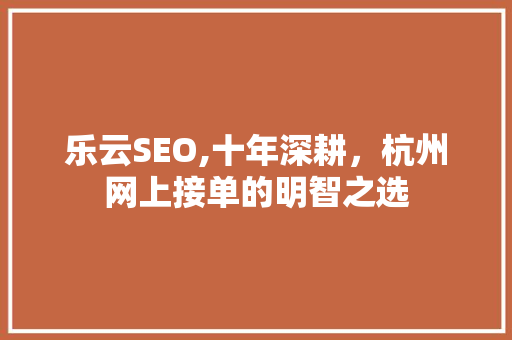 乐云SEO,十年深耕，杭州网上接单的明智之选