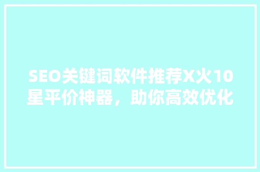 SEO关键词软件推荐X火10星平价神器，助你高效优化网站