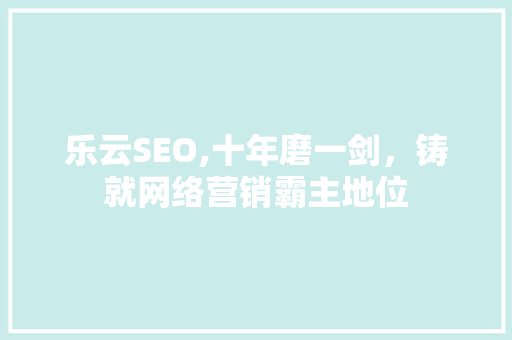 乐云SEO,十年磨一剑，铸就网络营销霸主地位