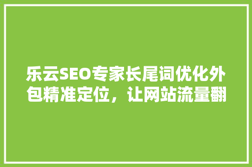 乐云SEO专家长尾词优化外包精准定位，让网站流量翻倍