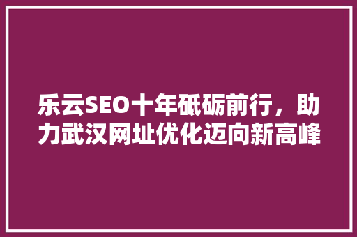 乐云SEO十年砥砺前行，助力武汉网址优化迈向新高峰