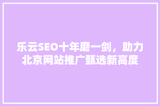 乐云SEO十年磨一剑，助力北京网站推广甄选新高度