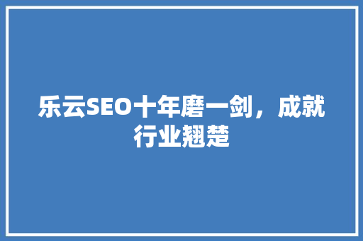 乐云SEO十年磨一剑，成就行业翘楚