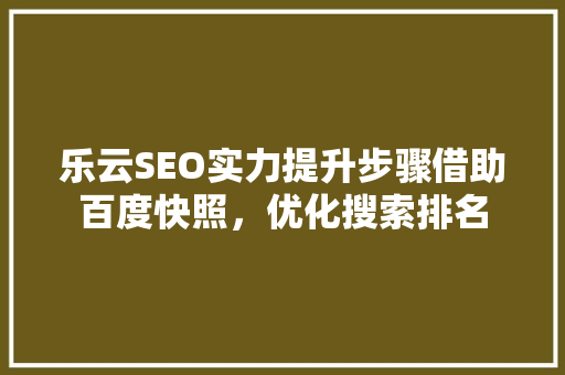乐云SEO实力提升步骤借助百度快照，优化搜索排名