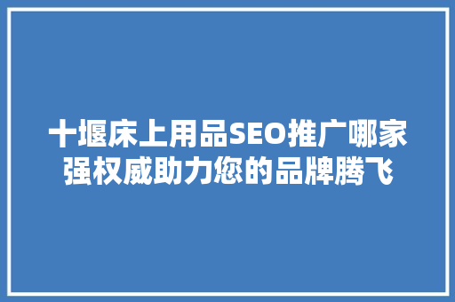 十堰床上用品SEO推广哪家强权威助力您的品牌腾飞