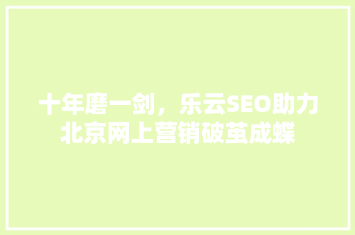 十年磨一剑，乐云SEO助力北京网上营销破茧成蝶
