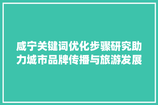 咸宁关键词优化步骤研究助力城市品牌传播与旅游发展_咸宁关键词优化步骤研究