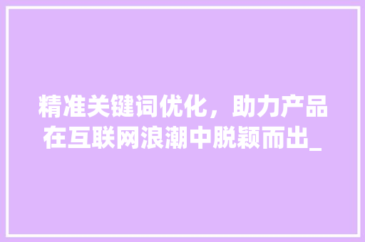 精准关键词优化，助力产品在互联网浪潮中脱颖而出_产品关键词优化程序  第1张
