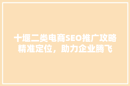 十堰二类电商SEO推广攻略精准定位，助力企业腾飞