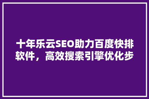 十年乐云SEO助力百度快排软件，高效搜索引擎优化步骤