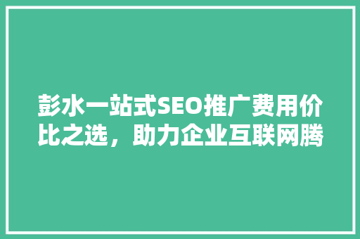 彭水一站式SEO推广费用价比之选，助力企业互联网腾飞