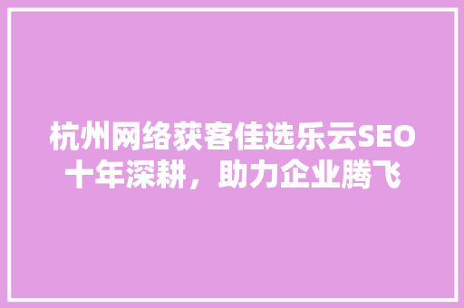 杭州网络获客佳选乐云SEO十年深耕，助力企业腾飞