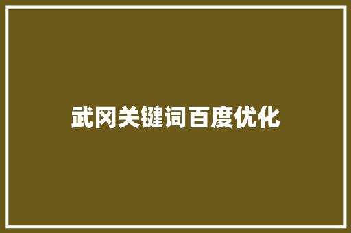 武冈关键词百度优化