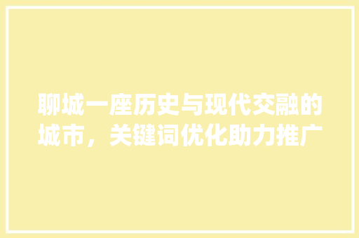 聊城一座历史与现代交融的城市，关键词优化助力推广_聊城关键词优化推广排名