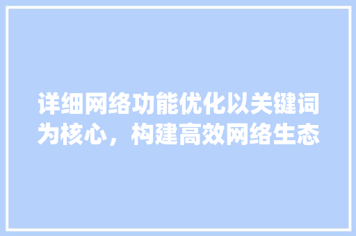 详细网络功能优化以关键词为核心，构建高效网络生态_关键词优化网络功能