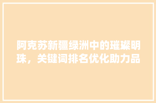 阿克苏新疆绿洲中的璀璨明珠，关键词排名优化助力品牌腾飞_阿克苏关键词排名优化  第1张