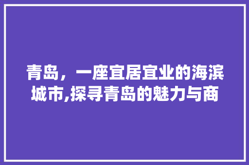 青岛，一座宜居宜业的海滨城市,探寻青岛的魅力与商机_青岛关键词优化商家