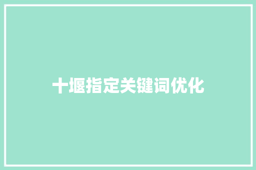 十堰指定关键词优化