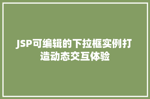 JSP可编辑的下拉框实例打造动态交互体验 第1张 JSP可编辑的下拉框实例打造动态交互体验 第1张