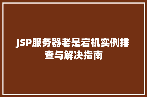 JSP服务器老是宕机实例排查与解决指南