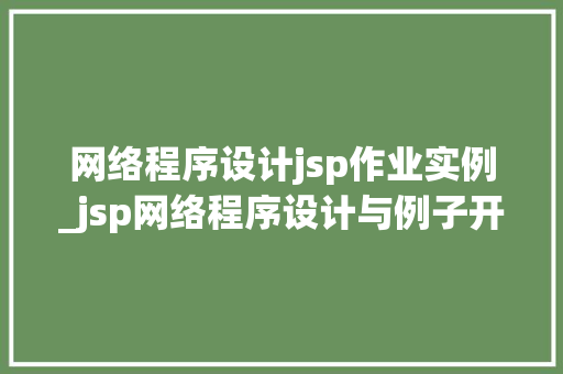 网络程序设计jsp作业实例_jsp网络程序设计与例子开发教程