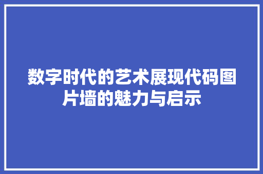 数字时代的艺术展现代码图片墙的魅力与启示