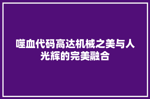噬血代码高达机械之美与人光辉的完美融合