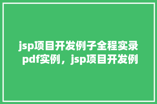 jsp项目开发例子全程实录 pdf实例，jsp项目开发例子全程实录PDF实例  第1张